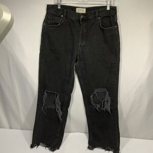 We The Free by Free People Distressed Frayed Jeans Black - 31
